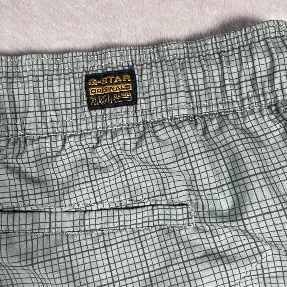 G-Star Dirik Iceberg Green Graphic Paper Allover Swim Shorts Mens XXL  Upper Leg